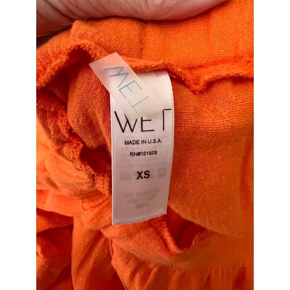 ☀️NWT Wet Vermillion Plunge Neck Tie Waist Cover-Up Jumpsuit Orange Size XS - Picture 6 of 8